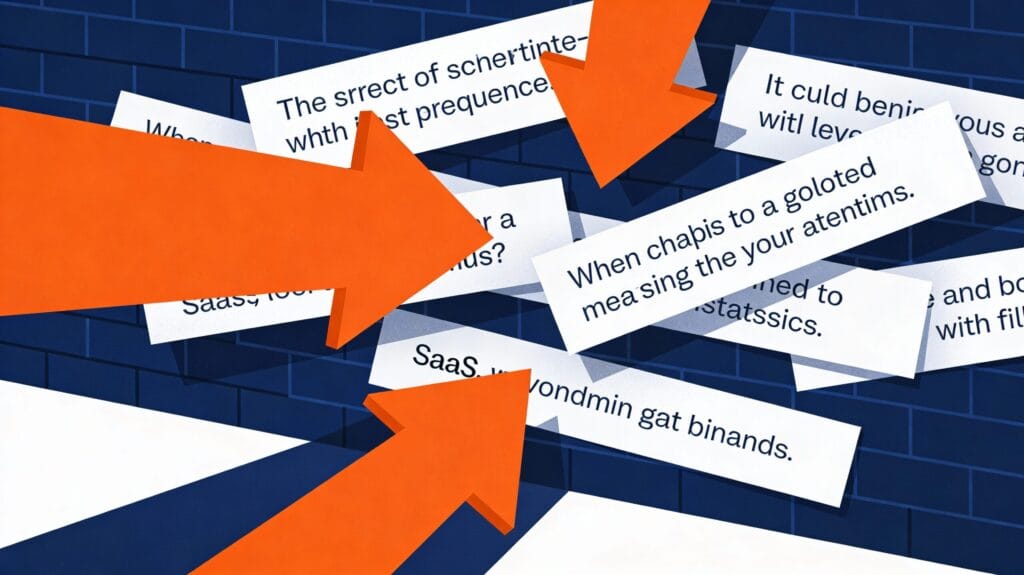 A funnel map showing drop-offs caused by unclear messaging, weak proof, and a high-friction next step.