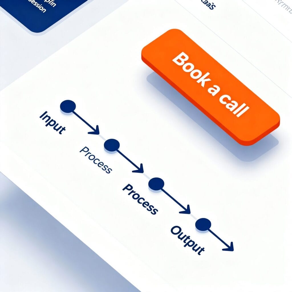 A simple startup sales system board with clear pipeline stages, follow-up steps, and a demo video step before booking.