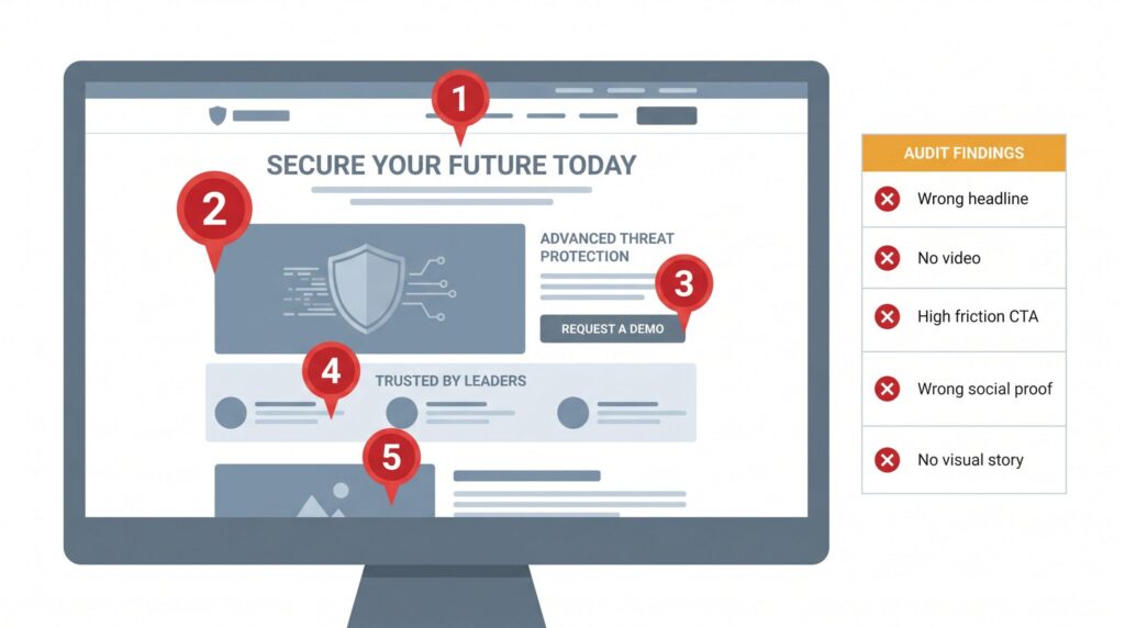 5 Website Mistakes Costing You Cybersecurity Demo Calls